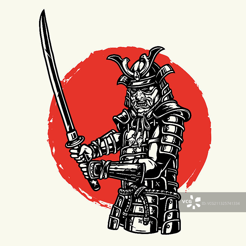 身穿金属盔甲的武士图片素材