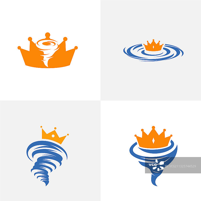 国王龙卷风logo模板创意套装图片素材