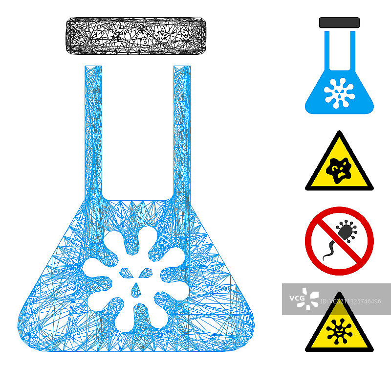 网络感染烧瓶网格图片素材