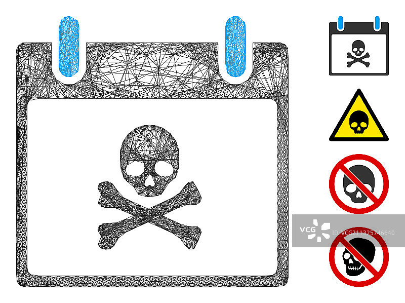 阴影死亡骷髅日历日网格图片素材