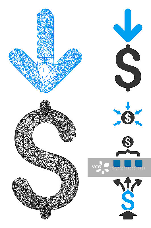 线性收入美元网格图片素材