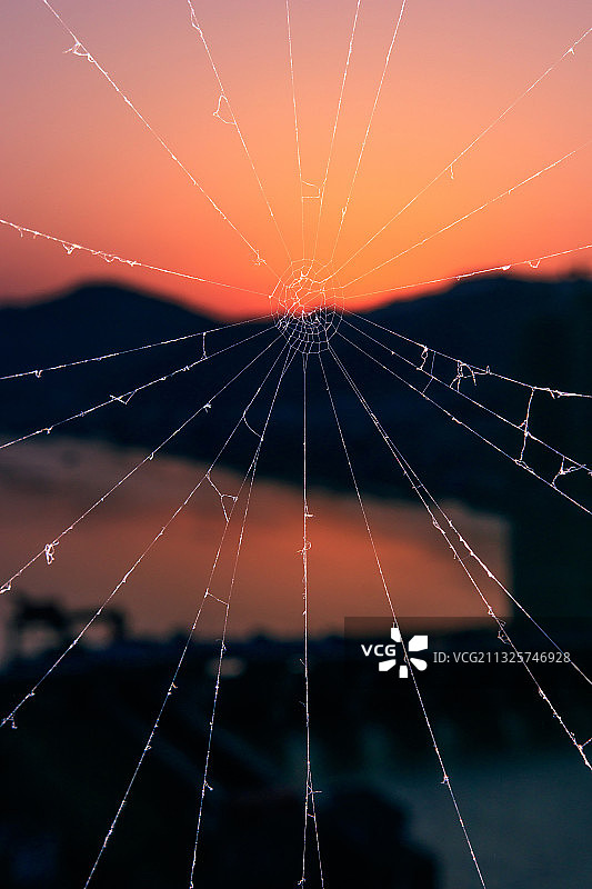 一网黄昏图片素材