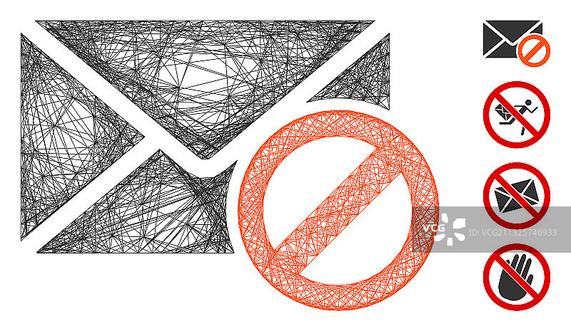 网络阻止垃圾邮件网格图片素材