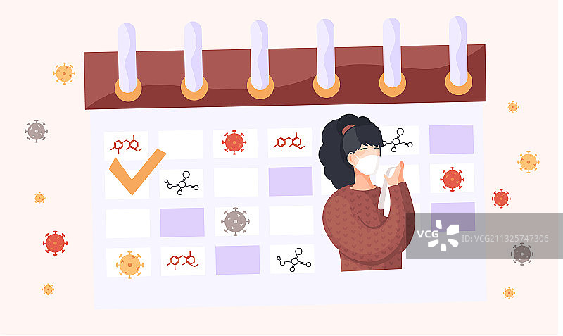 带有复选标记的日历或电子表格图片素材