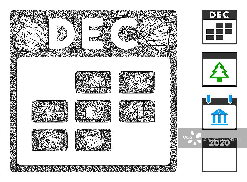 网络12月日历网格图片素材