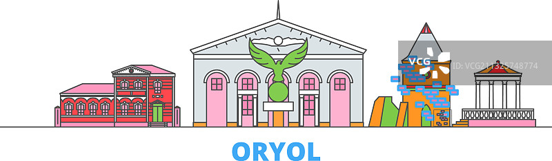 俄罗斯奥廖尔市城市风景线图片素材