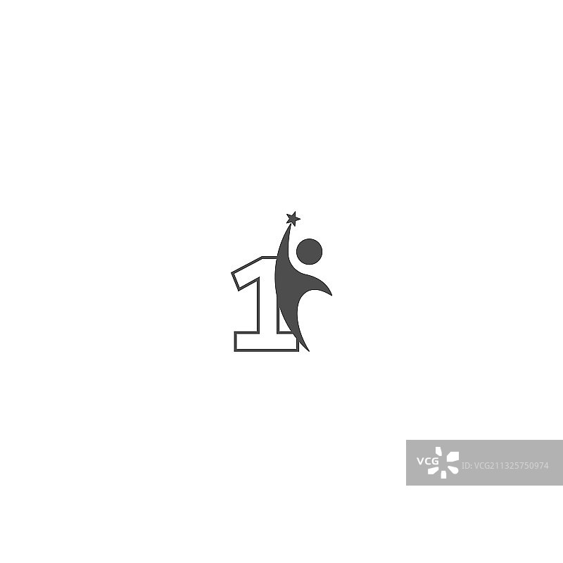 抽象成功人士的数字1图标标志图片素材