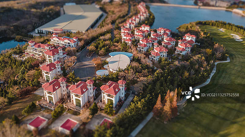 山东省烟台市龙口市南山别墅移轴图片素材