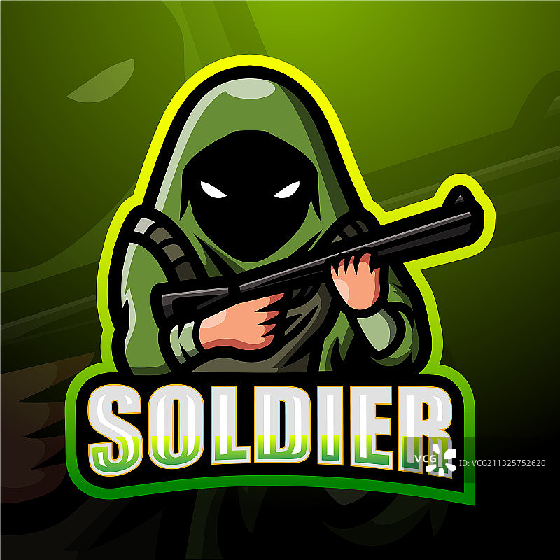 士兵吉祥物电竞标志设计图片素材