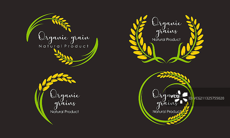 有机大米食品产品标志图片素材