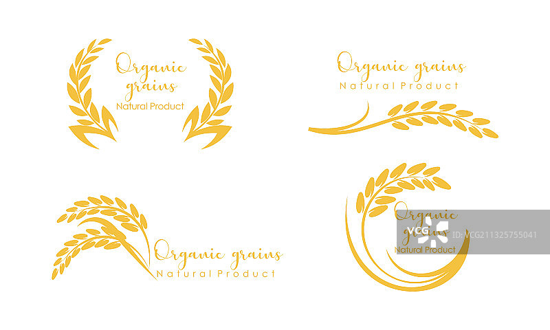 有机大米食品产品标志图片素材