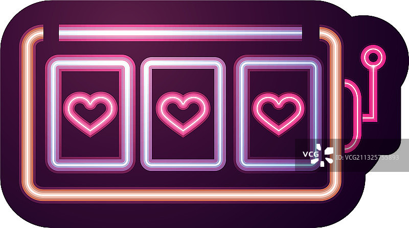 赌场老虎机霓虹灯标志图片素材