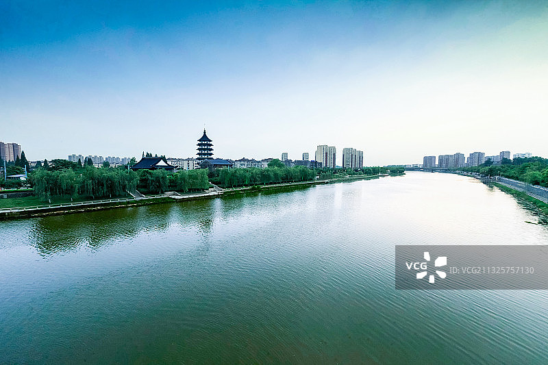江苏省南京市六合区滁河风光一角图片素材