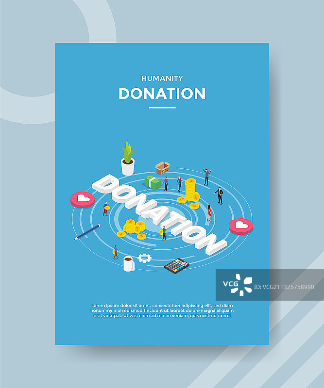 人们围绕着金钱进行人道捐赠图片素材