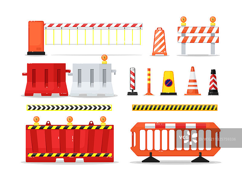 道路交通或街道屏障（白色背景）图片素材