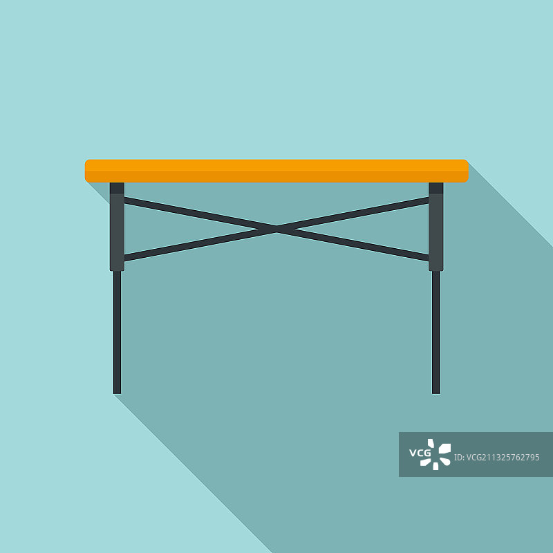 折叠钓鱼桌扁平风格图标图片素材