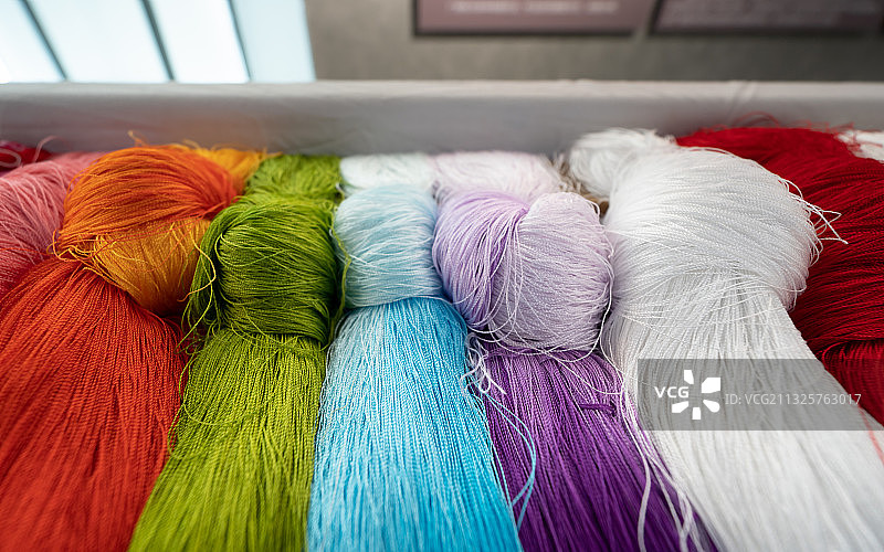 纺织线 七彩 顺德工业发展馆图片素材