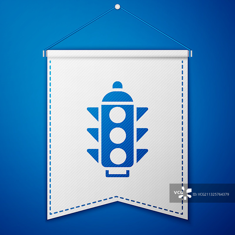 蓝色背景中隔离的蓝色交通灯图标图片素材