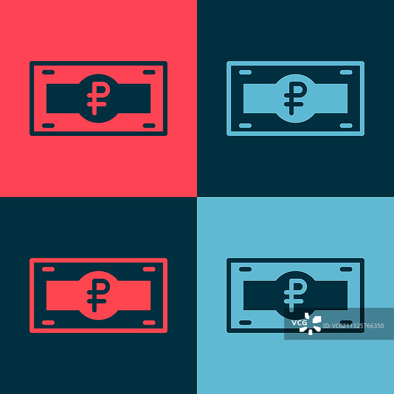 波普艺术风格的俄罗斯卢布纸币图标图片素材