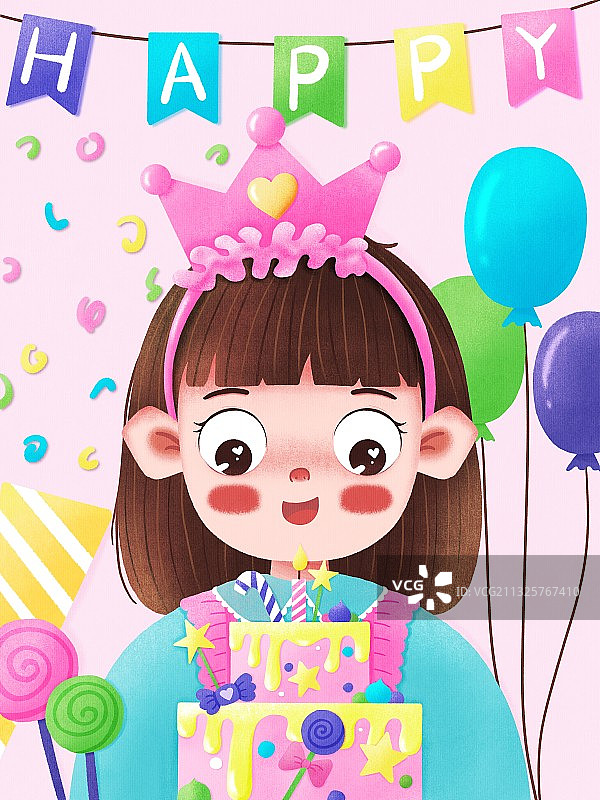 生日快乐的女孩图片素材
