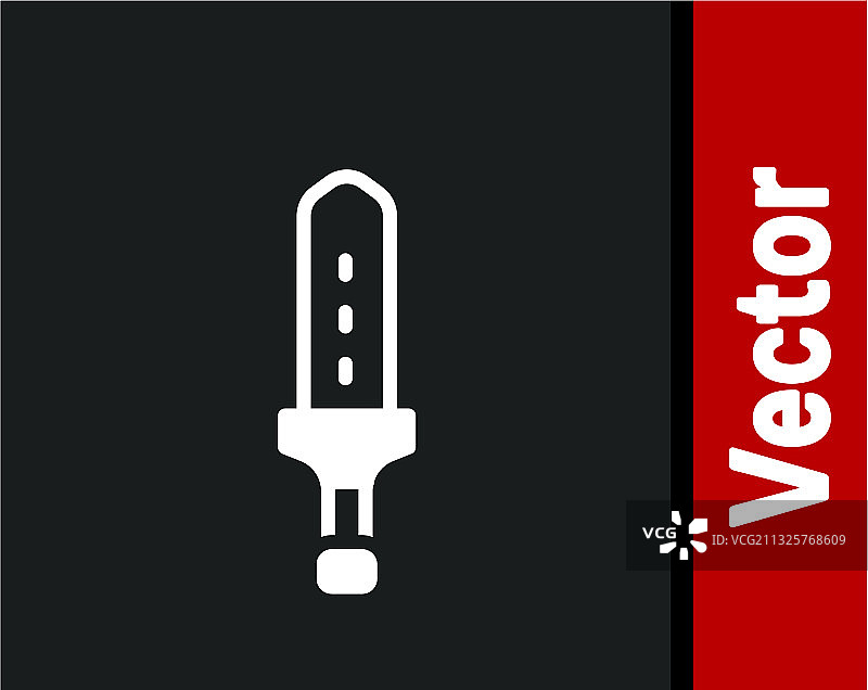 黑色背景上的白色中世纪剑图标图片素材