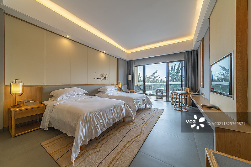 现代简约风格的酒店客房图片素材