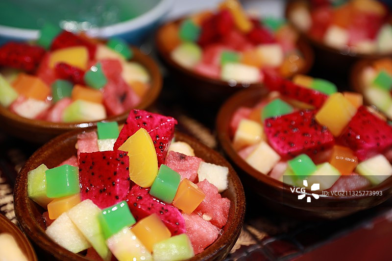 水果的果肉丁，果肉布丁图片素材