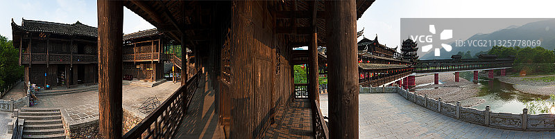 湖南省湘西土家族苗族自治州龙山县捞车河镇风光图片素材