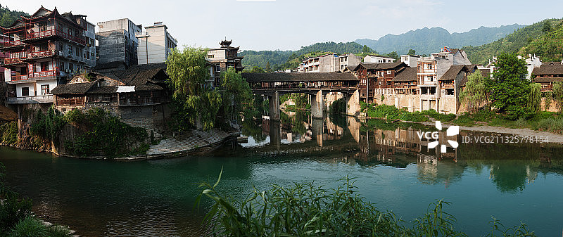 湖南省湘西土家族苗族自治州龙山县洗车河镇风光图片素材