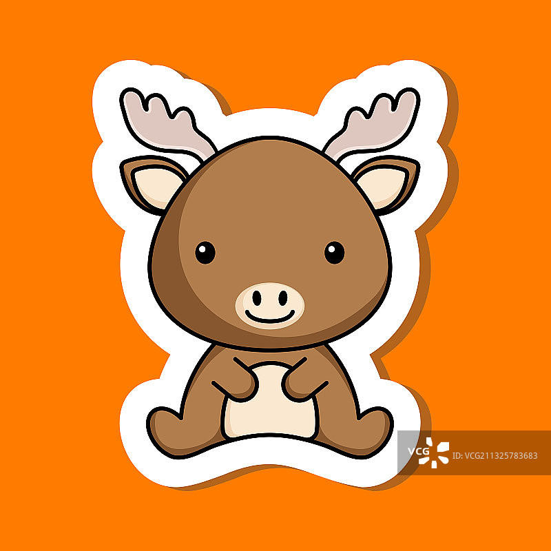 可爱卡通贴纸小驼鹿logo模板图片素材