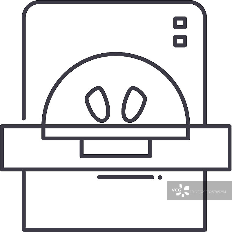 CT扫描图标线性隔离图片素材