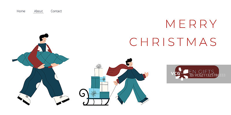 圣诞节着陆页图片素材