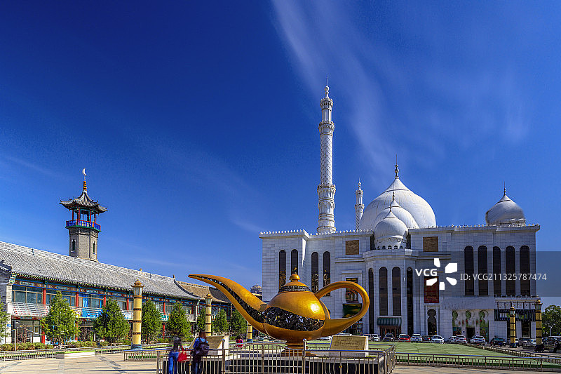 呼和浩特旧城街景图片素材