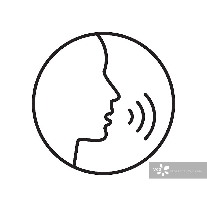 人物头部语音通话图标图片素材