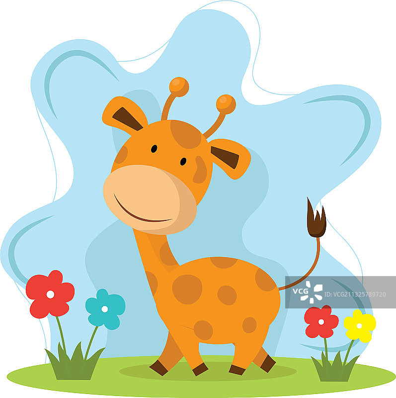 快乐可爱的长颈鹿图片图片素材