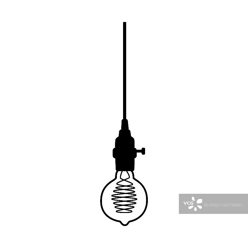手绘几何阁楼灯线条风格图片素材