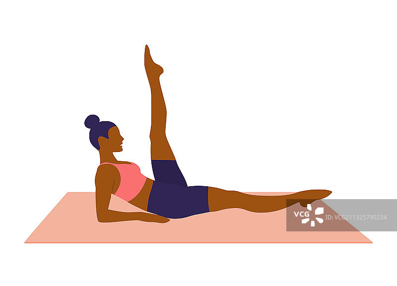 做腿部运动的剪影女人图片素材