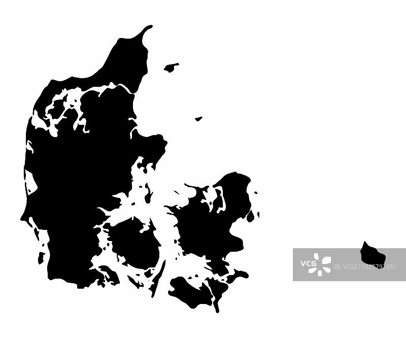 丹麦轮廓地图图片素材