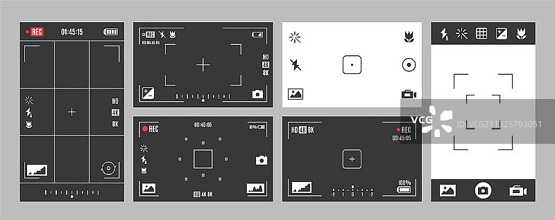 带曝光设置选项的相机取景器图片素材