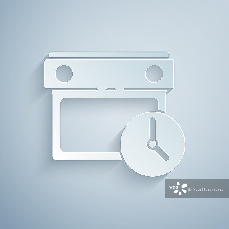 剪纸日历时钟图标图片素材