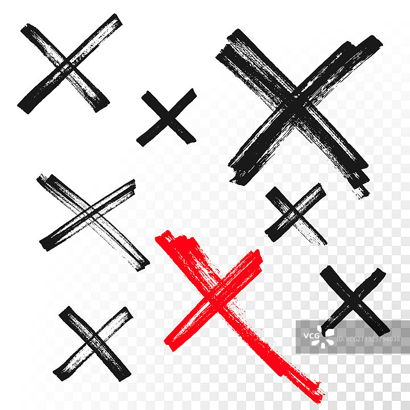 拒绝标记交叉符号手绘图片素材