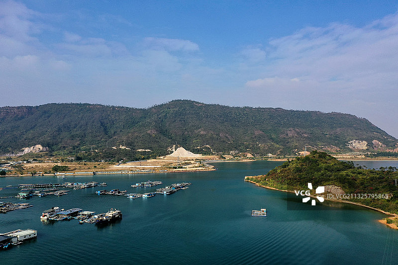 广东省惠州市大亚湾区澳头东升渔村小桂湾航拍图片素材
