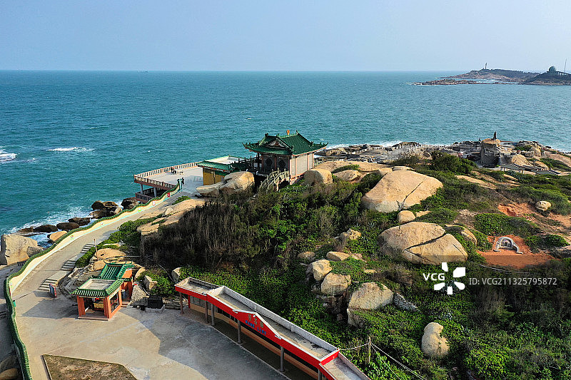 广东省汕尾市城区红海湾遮浪南海观世音旅游景区南海寺航拍图片素材