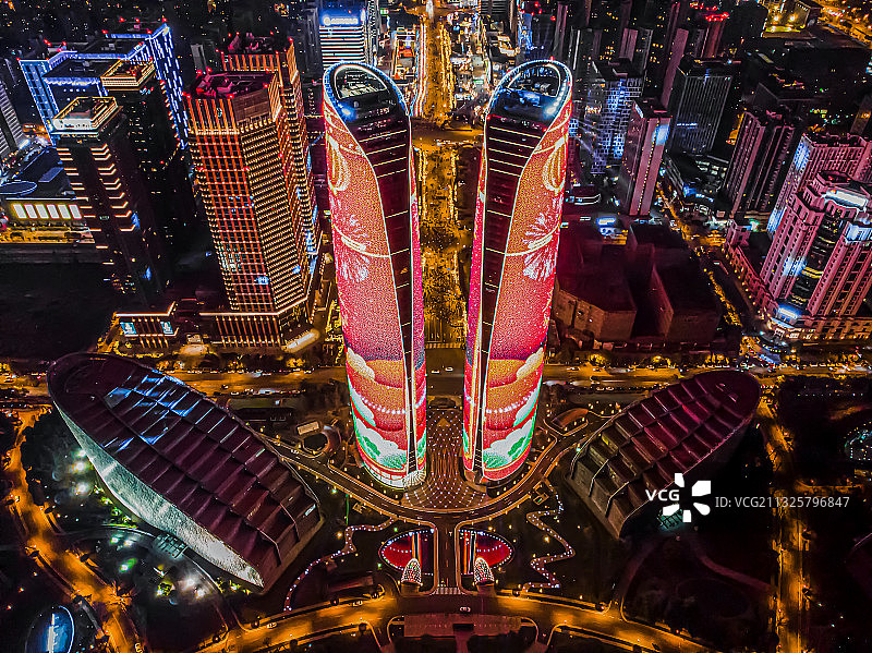 金融城灯光秀图片素材