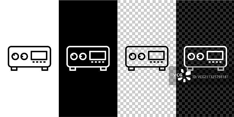 黑色背景上的吉他放大器图标图片素材