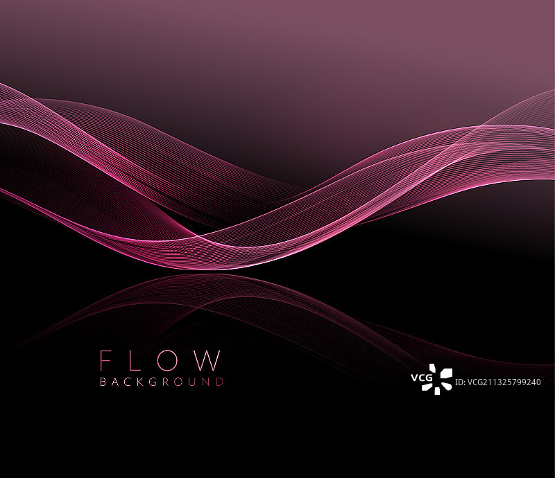 抽象的粉色波浪设计元素金色流动图片素材