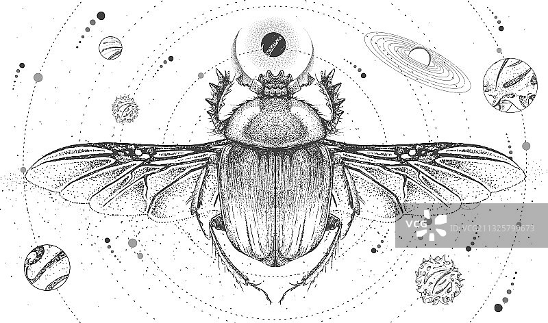 现代魔法巫术卡牌与太阳系图片素材