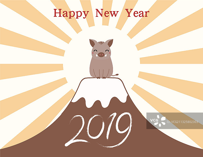 2019可爱新年贺卡图片素材