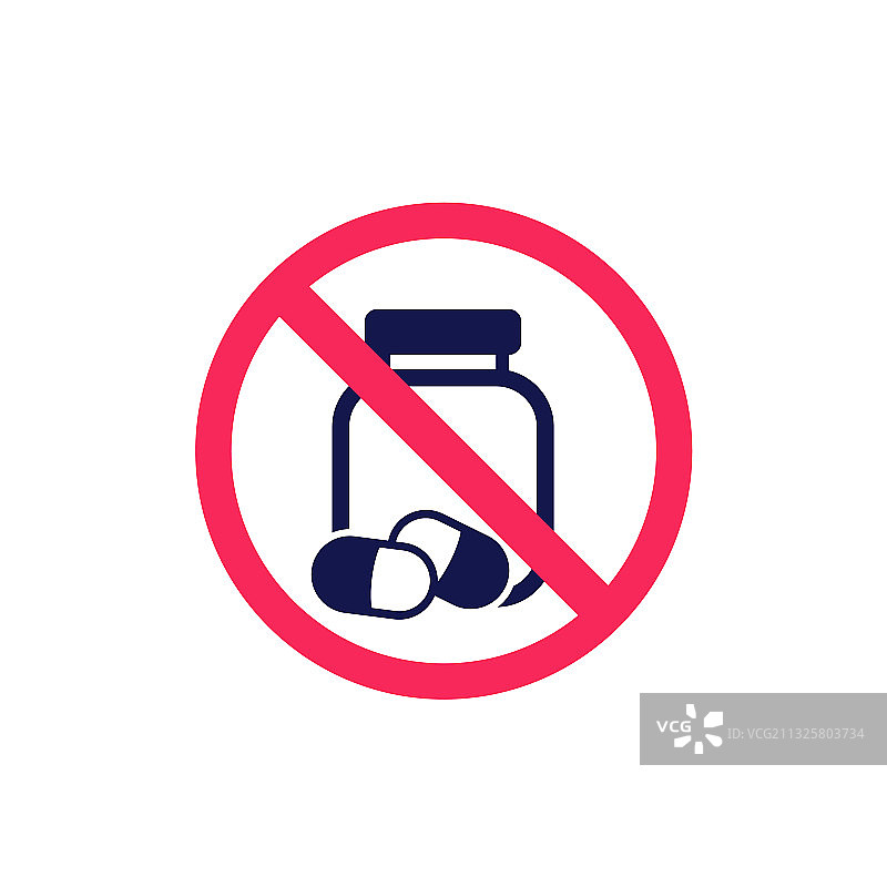 禁止药丸和药物标志图片素材