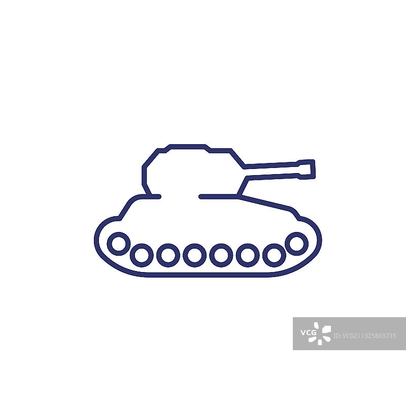 军用坦克线条图标图片素材